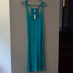 100 % rayon teal summer dress.